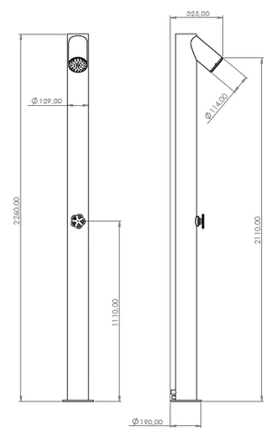 Doccia Solare dimensioni